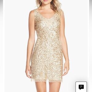 Adrianna Papell Sequin Tulle Sheath Dress Size 4 Dress